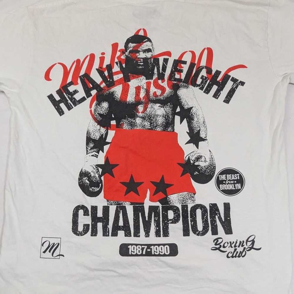 Mike Tyson Collection NWOT White Tshirt Double Sized Bold Graphics Medium